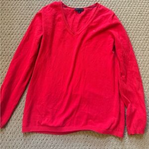 Tommy Hilfiger Red Sweater V Neck Worn once